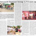 Duinkoerier 03.07.2013 Opbrengst fietstocht Damiaan